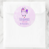 愛かわいいユニコーンと手作りハートグラス ラウンドシール (バッグ)