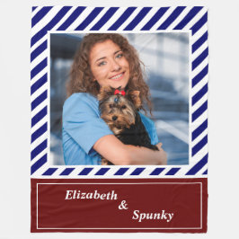 愛かわいい子犬ペット犬の恋人がパーソナライズ フリースブランケット