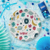 愛かわいい目のデザイン ペーパープレート (パーティー)