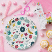 愛かわいい目のデザイン ペーパープレート (パーティー)