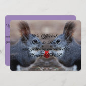 愛かわいい結婚式招待状のリス 招待状 (正面/裏面)