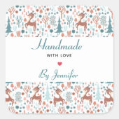 愛かわいい鹿と森の中で作る|過去記事 スクエアシール (正面)