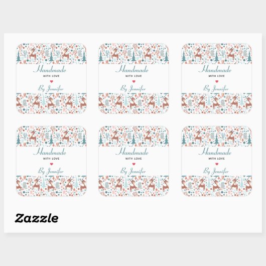 愛かわいい鹿と森の中で作る|過去記事 スクエアシール (シート)