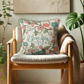 愛かわいらしするピンクのフローラ クッション