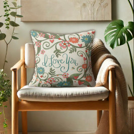 愛かわいらしするピンクのフローラ クッション