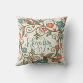 愛かわいらしするピンクのフローラ クッション (裏面)