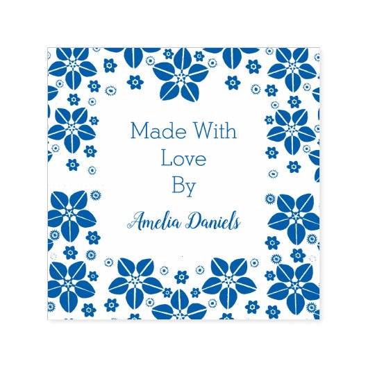 愛かわいらしで作った東洋花 セルフインキングスタンプ (デザイン)