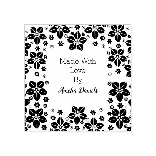 愛かわいらしで作った東洋花 ラバースタンプ (インプリント)