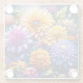 愛かわいらしアカラフルート花 ガラスコースター (裏面)