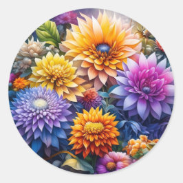 愛かわいらしアカラフルート花 ラウンドシール