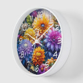 愛かわいらしアカラフルート花 壁時計 (傾斜)