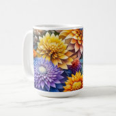 愛かわいらしカラフルアの花パーソナライズされた コーヒーマグカップ (正面左)