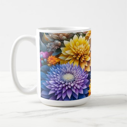 愛かわいらしカラフルアの花パーソナライズされた コーヒーマグカップ (左)