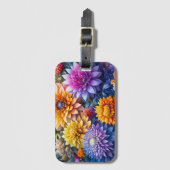 愛かわいらしカラフルアの花パーソナライズされた ラゲッジタグ (正面縦)