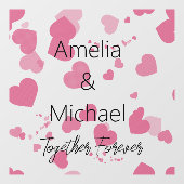 愛かわいらしハートパーソナライズされた ウィンドウサイン (シート)