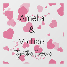 愛かわいらしハートパーソナライズされた ウィンドウサイン