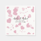 愛かわいらしハートパーソナライズされた スタンダードカクテルナプキン (正面)