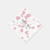 愛かわいらしハートパーソナライズされた スタンダードカクテルナプキン (角)