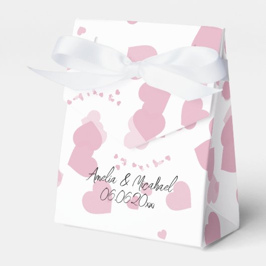 愛かわいらしハートパーソナライズされた フェイバーボックス (正面サイド)