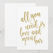 愛があればそれで十分。オープンバーも楽しめる、リーズナブルなサイン 招待状 (正面/裏面)