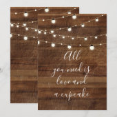 愛があればそれで十分。カップケーキのウェディングサイン 招待状 (正面/裏面)