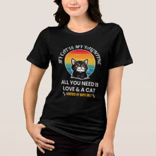 愛があればそれで十分!&猫Tシャツ、面白い猫 トライブレンドTシャツ