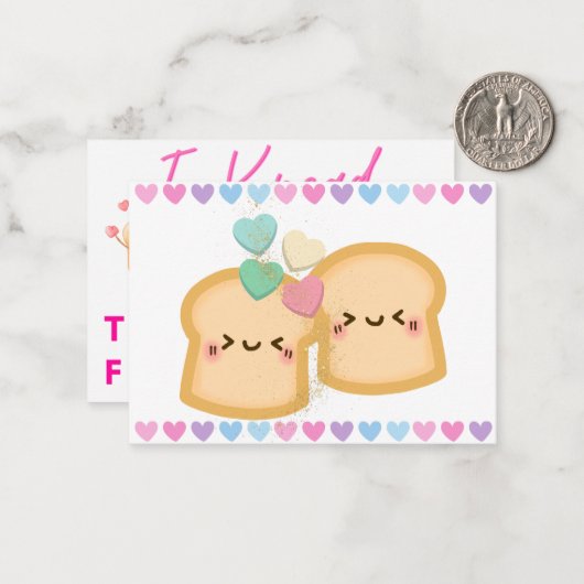 愛がこもったパン教室バレンタイン子供用 ノートカード (正面/裏面インサイチュ)