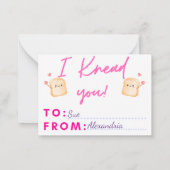 愛がこもったパン教室バレンタイン子供用 ノートカード (裏面)