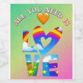 愛がすべて ワインラベル (シングルラベル)