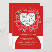 愛がすべて ヴァレンタインデーの招待状 招待状 (正面/裏面)