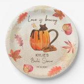 愛がにじむ 秋のブライダルシャワー モノグラム ペーパープレート (正面)
