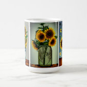 愛がひまわりの花を花瓶で作った モーフィングマグカップ (中央)