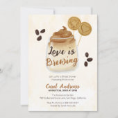 愛がコーヒーをテーマ素朴にしたブライダルシャワー 招待状 (正面)