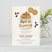 愛がコーヒーをテーマ素朴にしたブライダルシャワー 招待状 (スタンド正面)