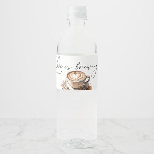 愛がコーヒーをブレンド ブライダルシャワー ペットボトルラベル (正面)