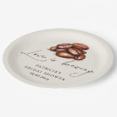 愛がコーヒー豆をブレンドする ブライダルシャワー ペーパープレート (アングル)