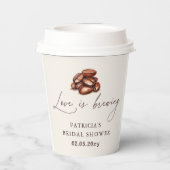 愛がコーヒー豆をブレンド ブライダルシャワー 紙コップ (裏面)