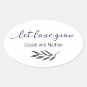 愛がステッカーに引き立つようウェディングラベル 楕円形シール (正面)