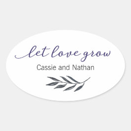 愛がステッカーに引き立つようウェディングラベル 楕円形シール