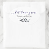 愛がステッカーに引き立つようウェディングラベル 楕円形シール (バッグ)