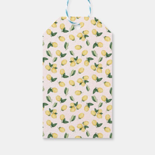 愛がピンクのレモンのブライダルシャワー植物の恩恵を育てる ギフトタグ (裏面)