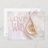 愛がブライダルレースと真珠の勝結婚ち ポストカード (正面/裏面)