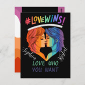 愛がレズビアンプライドを勝ち取る,プライド月2024 ポストカード (正面/裏面)