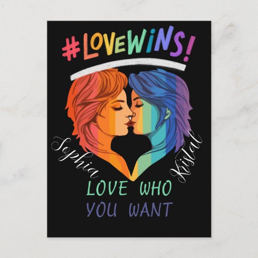 愛がレズビアンプライドを勝ち取る，プライド月2024 ポストカード (正面)