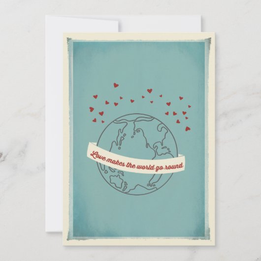 愛が世界を回る結婚式招待状 招待状 (正面)