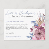 愛が伝わるウェディング 延期のお知らせ COVID フラワーズ 案内ポストカード (正面)