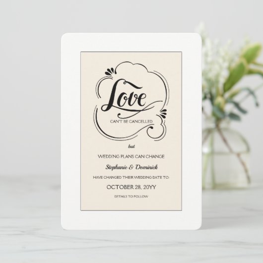 愛が勝つ ウェディング延期発表 案内状 (スタンド正面)