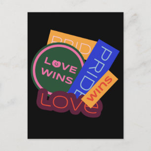 愛が勝つ。プライドプライド勝利LGBT+プライド葉書 ポストカード