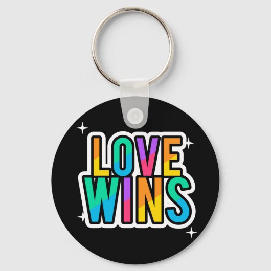 愛が勝つ。LGBTQ+プライド。虹。 キーホルダー (正面)