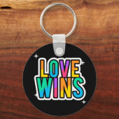 愛が勝つ。LGBTQ+プライド。虹。 キーホルダー (正面)